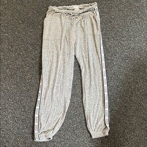 Pink Brand Gray Jogger Pants with Side Stripes